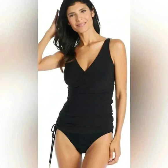 Beyond Control Other - Beyond Tummy Control Draped V Neck Swim Dress Swimsuit (Sz 8)